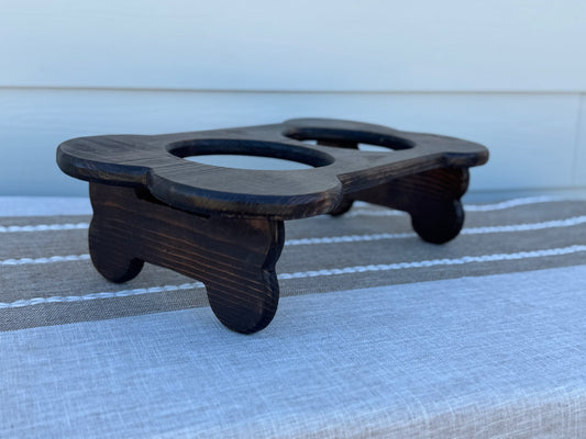 Small Elevated Dog Bone Double Feeder