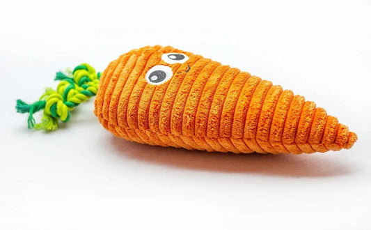 Carrot Plush Dog Toy 10" - Buzzy Pet Shop