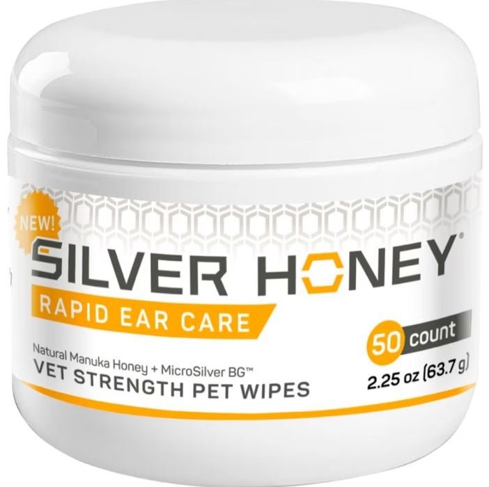 Silver Honey Rapid Ear Care Vet Strength Pet Wipes 50 Ct - Buzzy Pet Shop