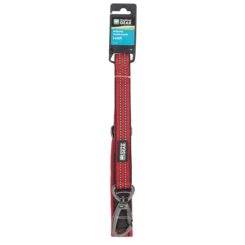 GG Reflect Dbl-Handle Leash Red 6ft