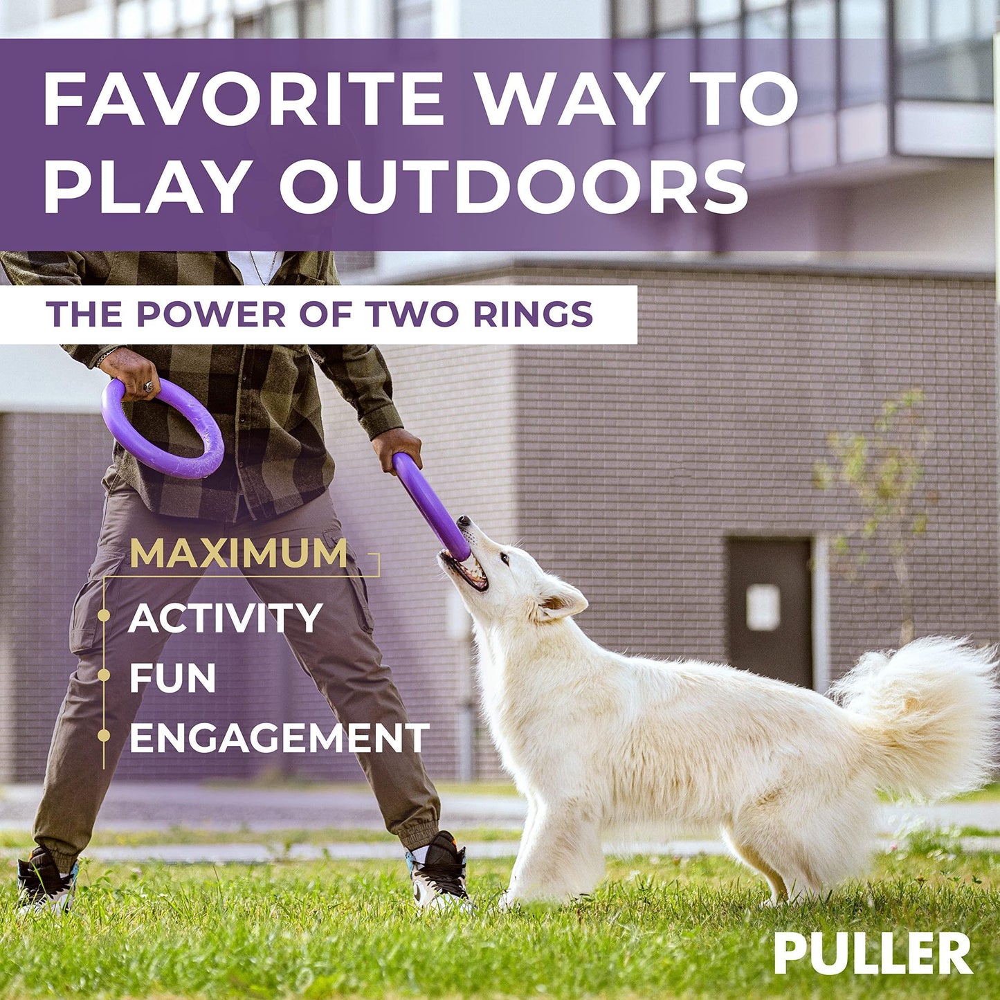 Puller Outdoor Dog Ring Toys   Dog Fetch Toy & Tug of War Dog Toy for