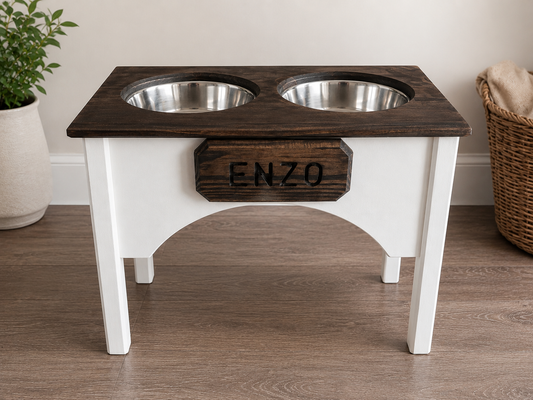 Double Bowl Arched Elevated Dog Bowl