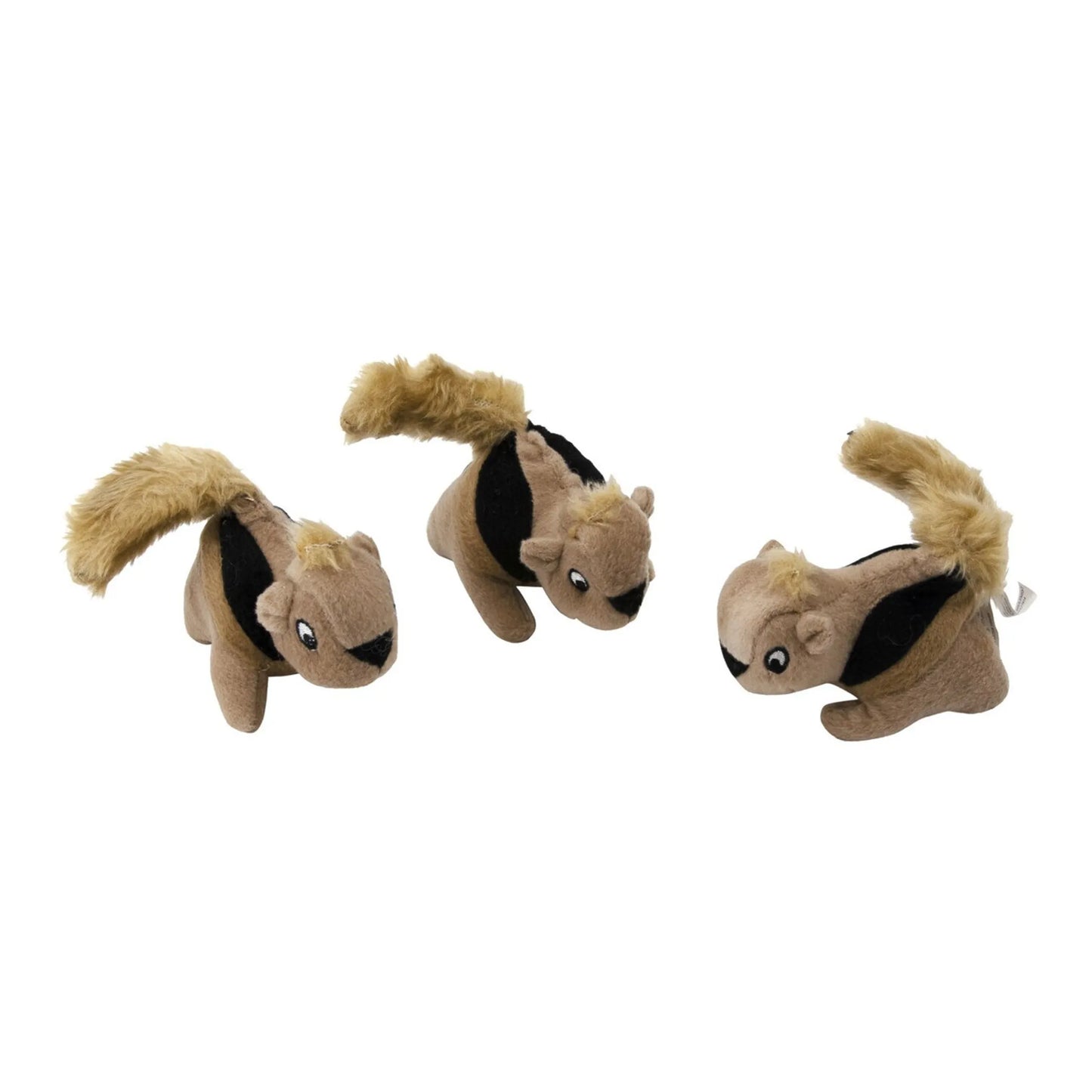 Aspen's Outward Hound Squeakin' Squirrels Plush Dog Toy Brown 3pc