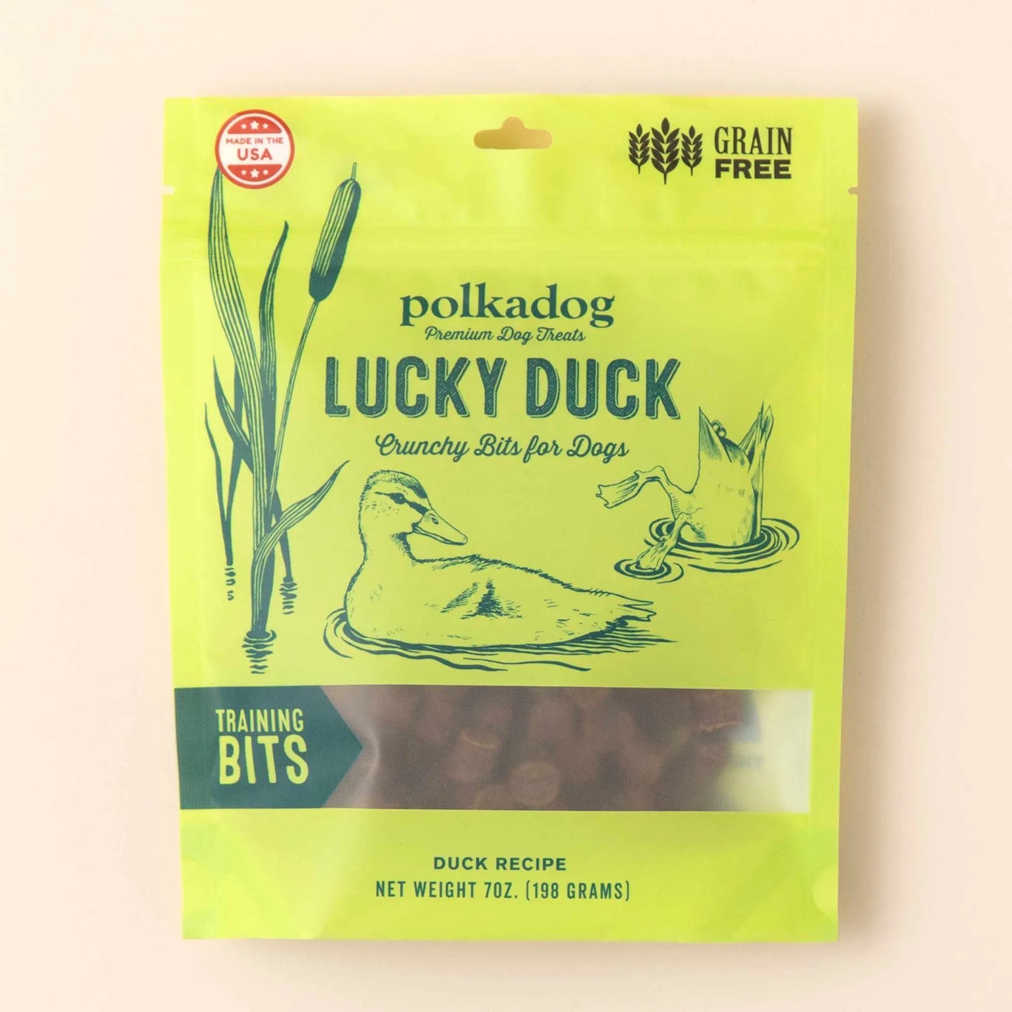 Polkadog Lucky Duck Training Bits Crunchy Dog Treats 7oz