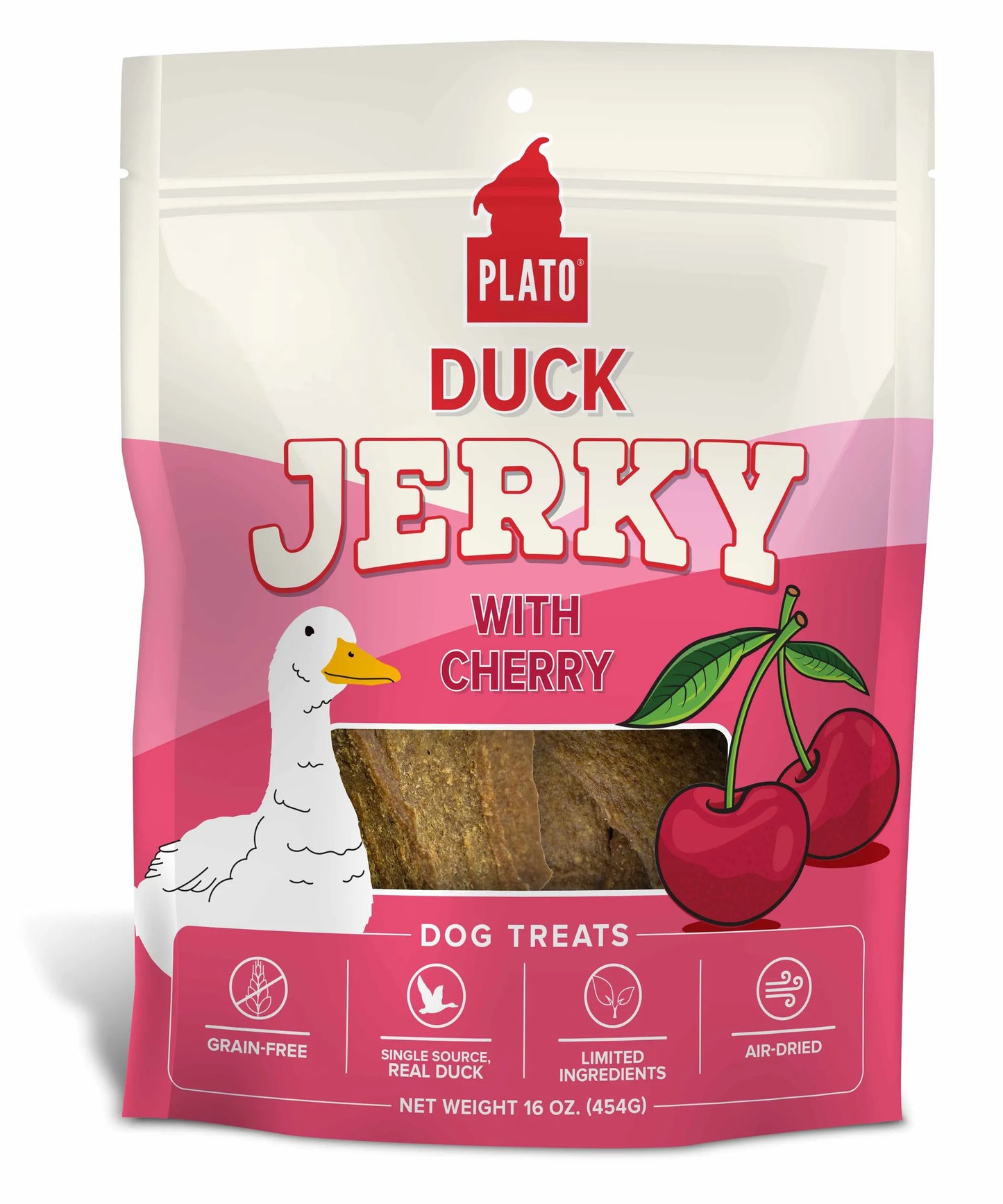 Plato Duck Jerky with Cherry Dog Treats