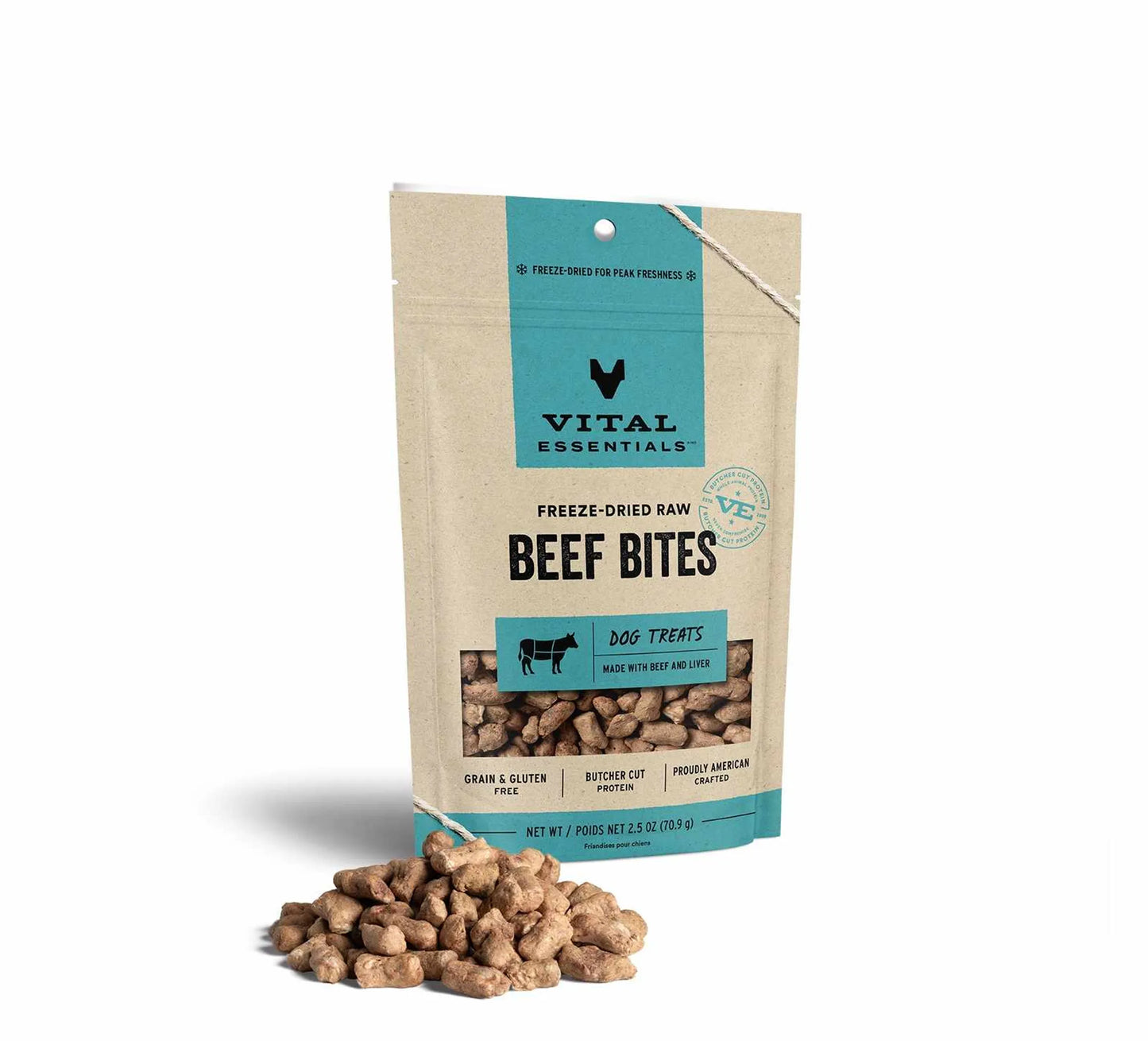 Vital Essentials(R) Freeze-Dried Beef Bites Dog Treats,