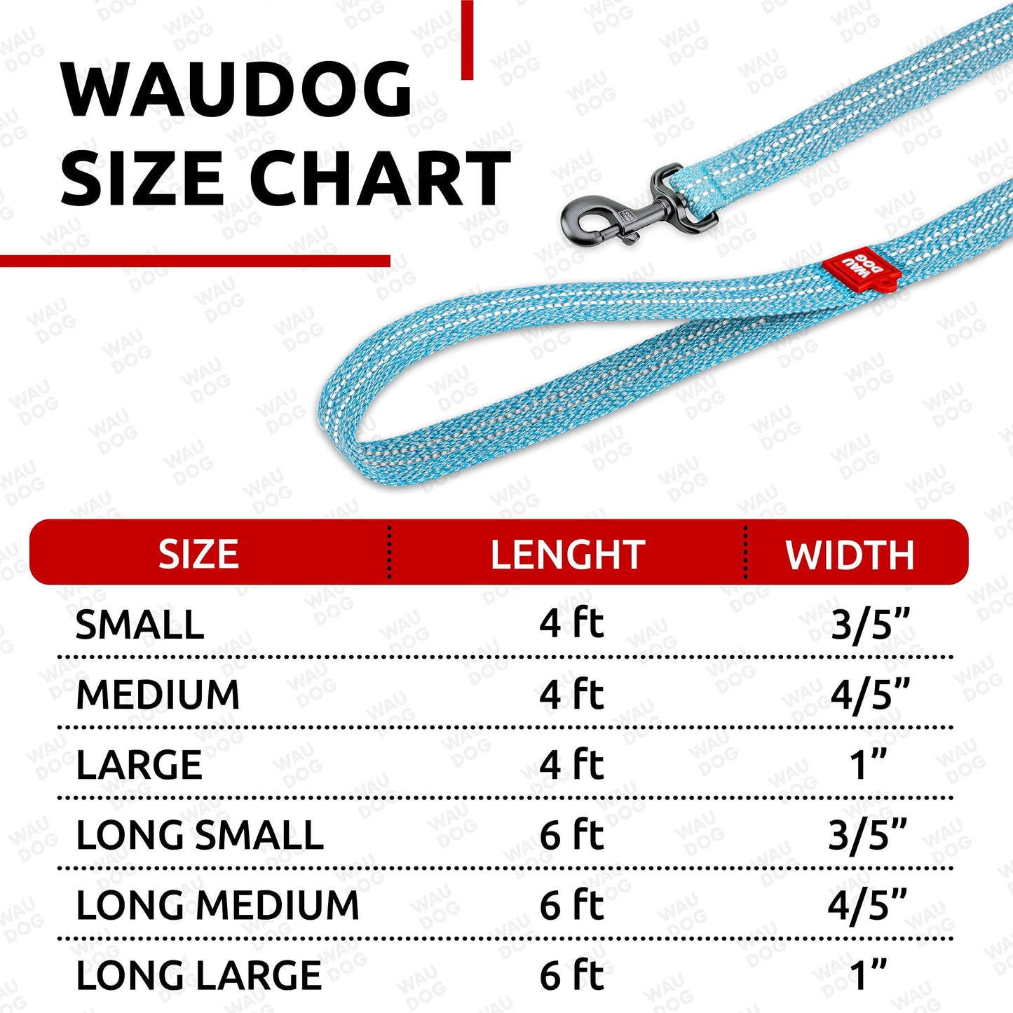 WAUDOG Recycled Cotton Dog Leash 6 Ft   10 Ft Eco Friendly Collar for