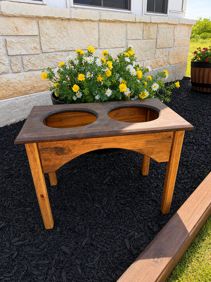 Double Bowl Arched Elevated Dog Bowl