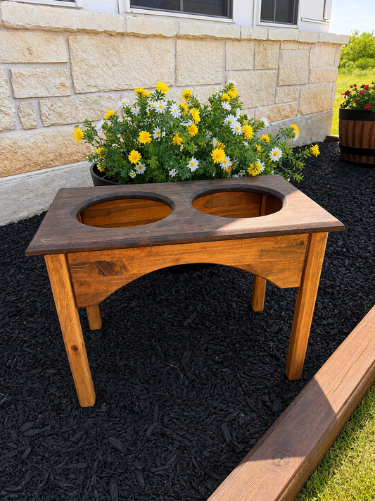 Double Bowl Arched Elevated Dog Bowl