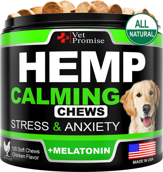 Hemp Calming Chews for Dogs with Anxiety and Stress   Dog Calming