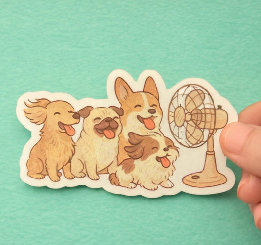 Dog with fans