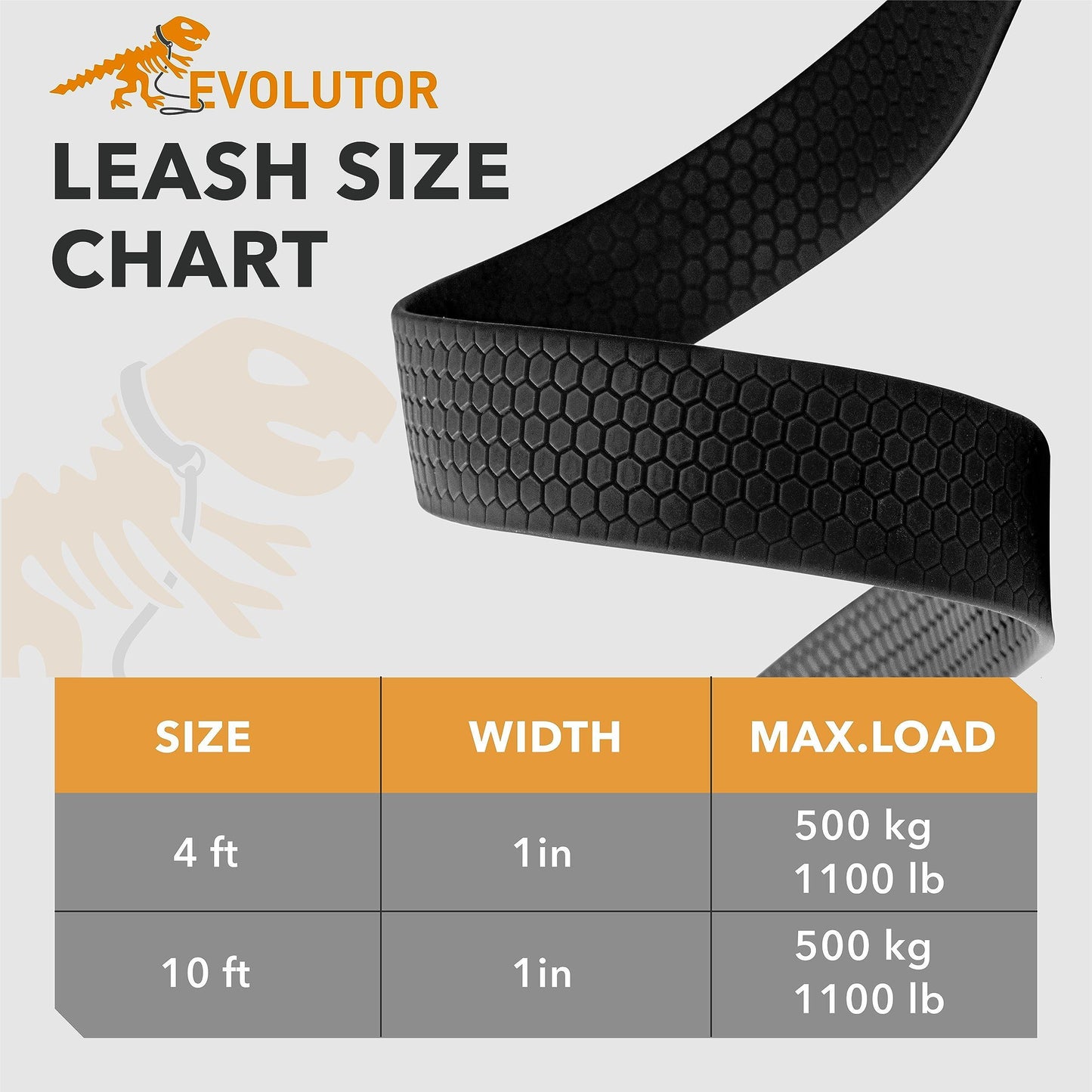 Evolutor Extra Heavy Duty Dog Leash 10 Ft   Durable Leash for Large