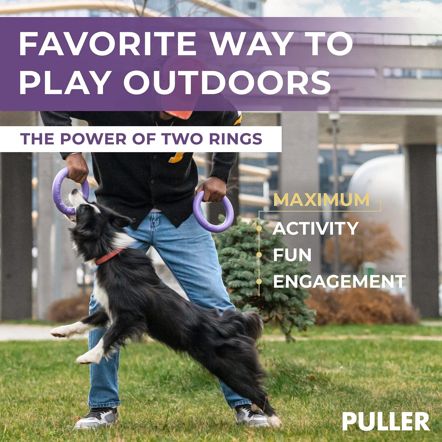 Puller Outdoor Dog Ring Toys   Dog Fetch Toy & Tug of War Dog Toy for