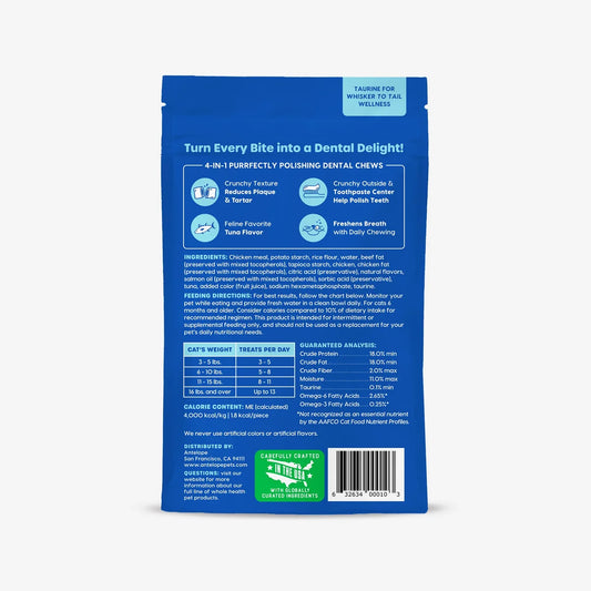 Ark Naturals Dental Chews Kiss Me-Ow Cleaning Tuna Cat Treat 3oz
