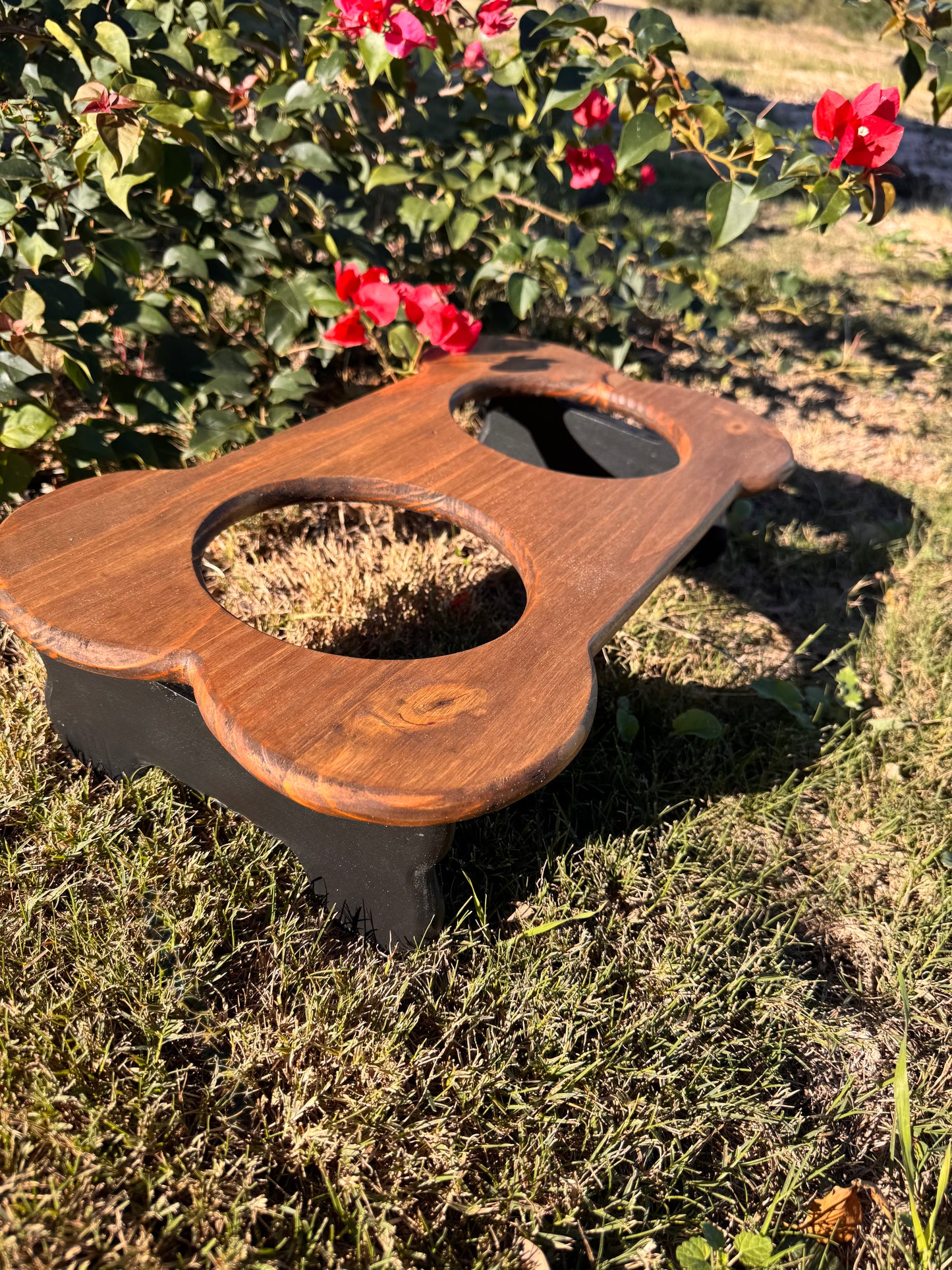 Small Elevated Dog Bone Double Feeder