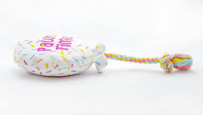 Birthday Balloon Plush Dog Toy with Rope 7" - Buzzy Pet Shop
