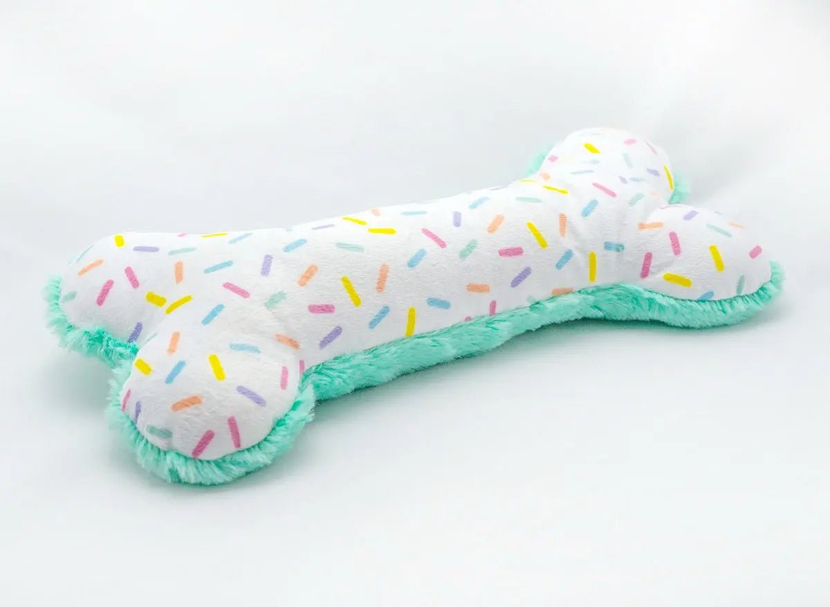 Birthday Bone Large Plush Dog Toy 11" - Buzzy Pet Shop