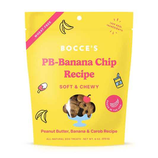 Bocce's Bakery PB - Banana Chip Soft & Chewy Dog Treats 6oz - Buzzy Pet Shop