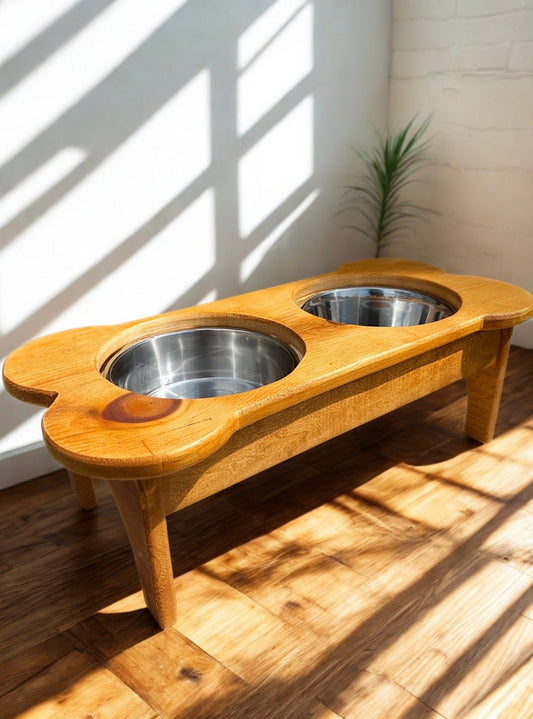 Bone Shaped Medium Double Bowl - Buzzy Pet Shop