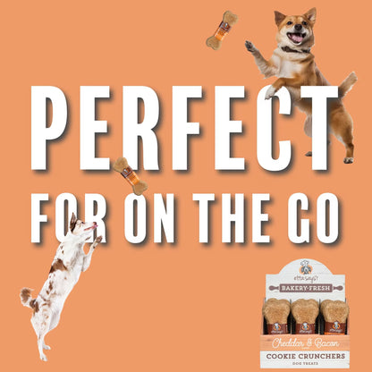 Etta Says! Cookie Crunchers Cheddar & Bacon Biscuit Dog Treat 1oz Individual