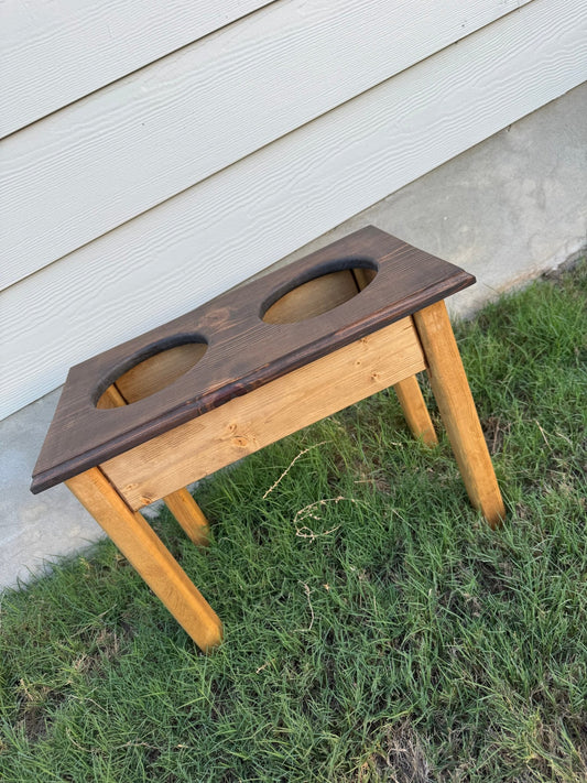 Double Bowl arched elevated dog feeder - Buzzy Pet Shop