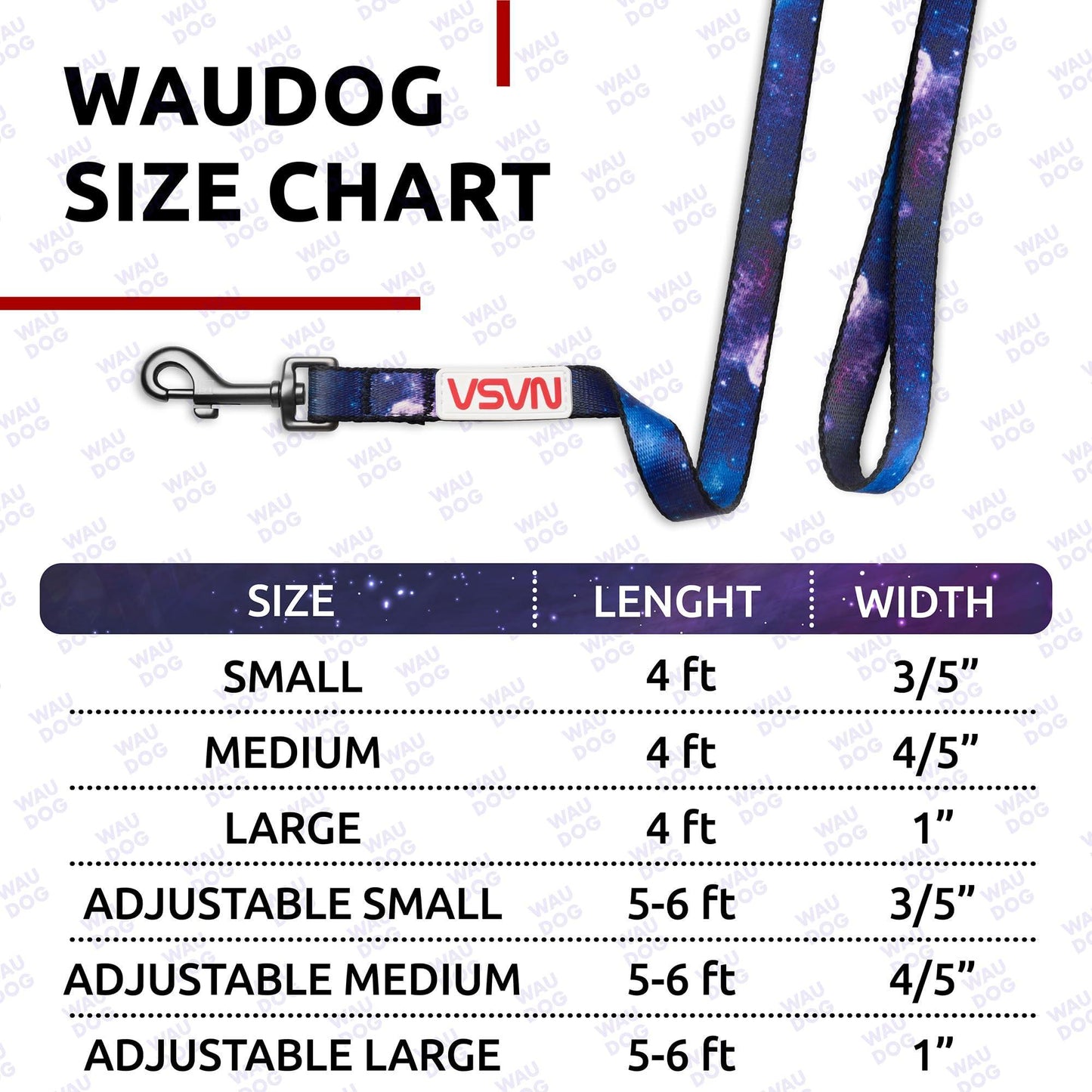 WAUDOG Nylon Dog Leash for Small Dogs and Medium Dogs 4 Ft   Strong