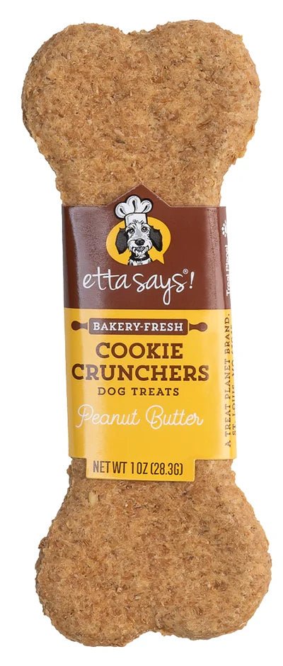 Etta Says! Cookie Crunchers Peanut Butter Dog Biscuit Dog Treat 1oz Individual - Buzzy Pet Shop