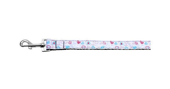 Pet Dog & Cat Nylon Collar or Leash, "Patriotic Crazy Hearts"