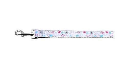 Pet Dog & Cat Nylon Collar or Leash, "Patriotic Crazy Hearts"