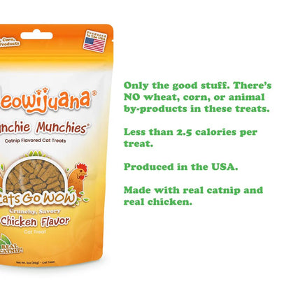 Meowijuana Crunchie Munchie Chicken Cat Treat 3oz - Buzzy Pet Shop