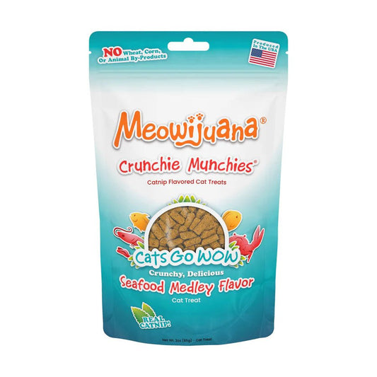 Meowijuana Crunchie Munchie Seafood Medley Cat Treat 3oz - Buzzy Pet Shop