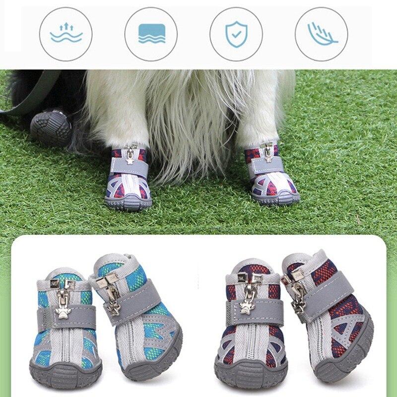 4pcs Waterproof Winter Pet Dog Shoes Anti-slip Rain Snow Boots