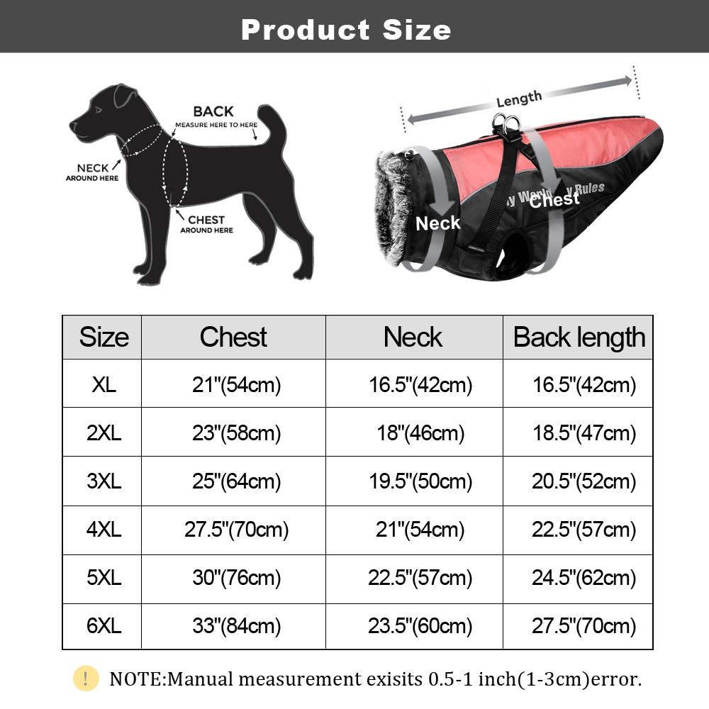 Thick Dog Coat Clothes Reflective Dogs Harness Clothes Vest Waterproof