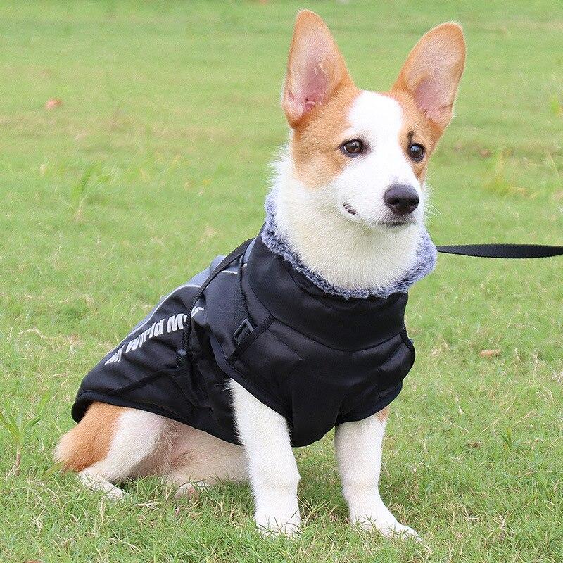 Thick Dog Coat Clothes Reflective Dogs Harness Clothes Vest Waterproof