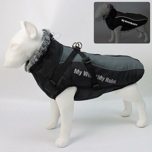 Thick Dog Coat Clothes Reflective Dogs Harness Clothes Vest Waterproof