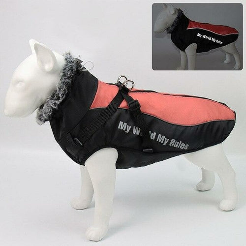 Thick Dog Coat Clothes Reflective Dogs Harness Clothes Vest Waterproof