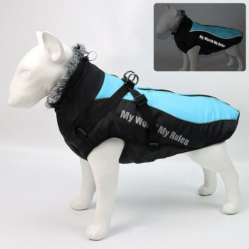 Thick Dog Coat Clothes Reflective Dogs Harness Clothes Vest Waterproof