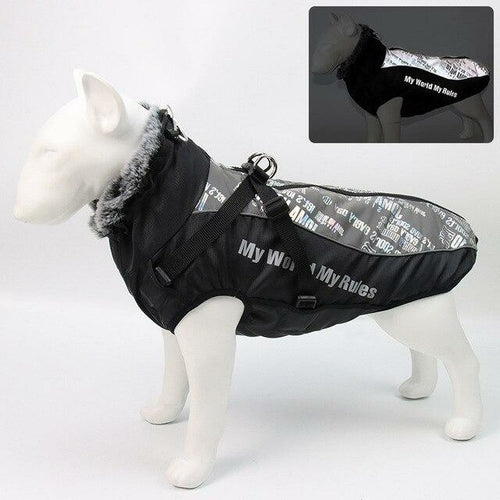 Thick Dog Coat Clothes Reflective Dogs Harness Clothes Vest Waterproof