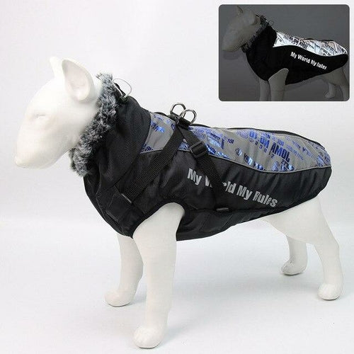 Thick Dog Coat Clothes Reflective Dogs Harness Clothes Vest Waterproof