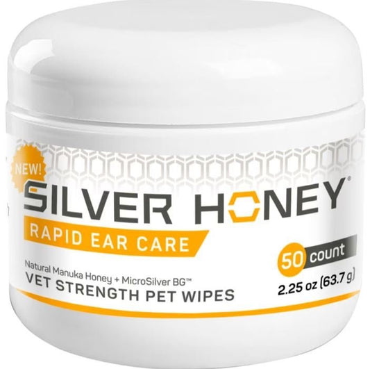 Silver Honey Rapid Ear Care Vet Strength Pet Wipes 50 Ct - Buzzy Pet Shop