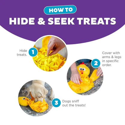 Snuffle Palz Chicken Interactive Plush Dog Puzzle Toy Yellow - Buzzy Pet Shop