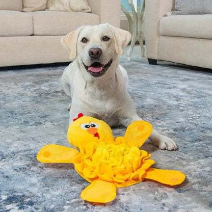 Snuffle Palz Chicken Interactive Plush Dog Puzzle Toy Yellow - Buzzy Pet Shop