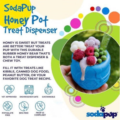 SodaPup PUP - X Honey Pot Rubber Treat Dispenser Large - Buzzy Pet Shop