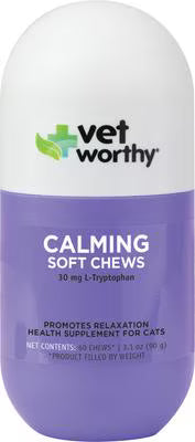 Vet Worthy Feline Calming Soft Chews Allergy & Anxiety Supplement for Cats, 60 count